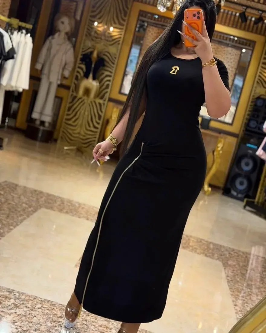 Robe longue fendue