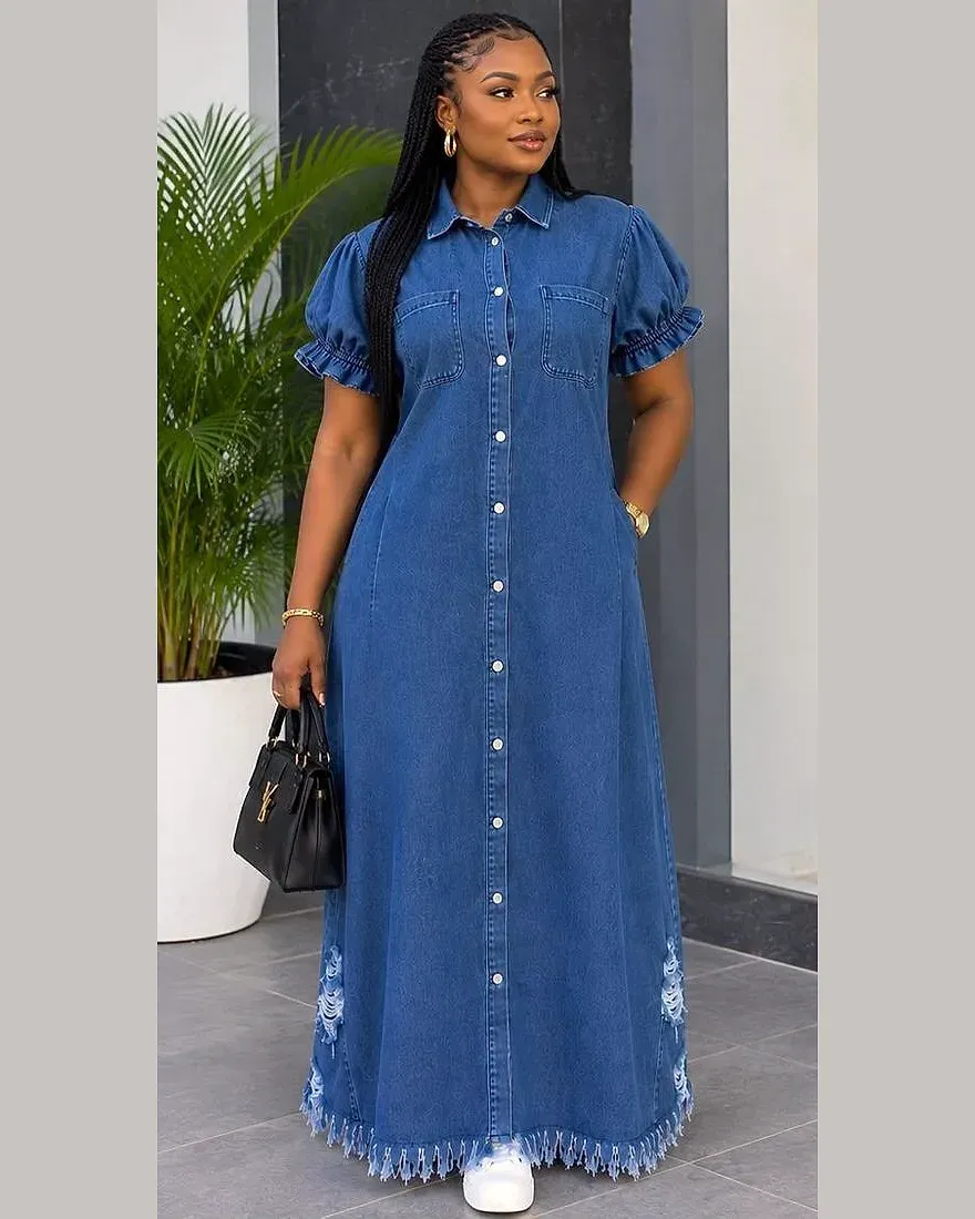 Robe chemise en jean